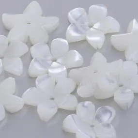 10mm Mother of Pearl Beads Shell Carved Charms Natural shell charm Shell  central hole 1mm Handmade Jewelry supplies  white 6pcs