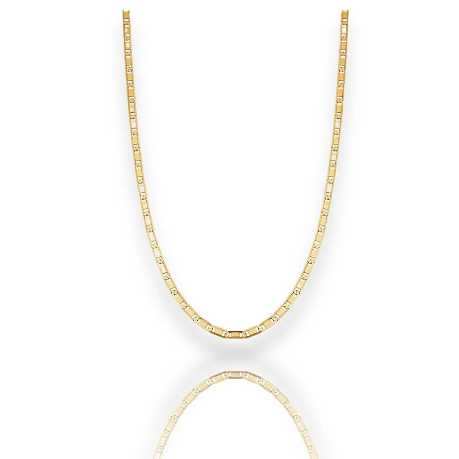 2mm wide valentino chain necklace in 14k solid gold