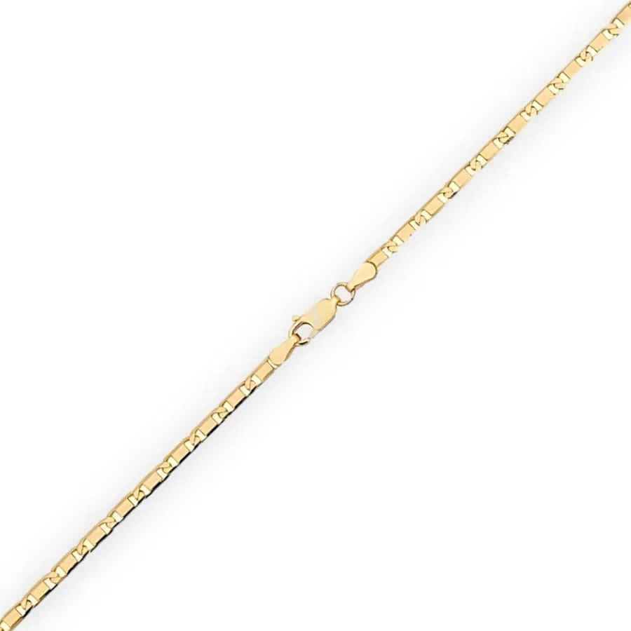 2mm wide valentino chain necklace in 14k solid gold