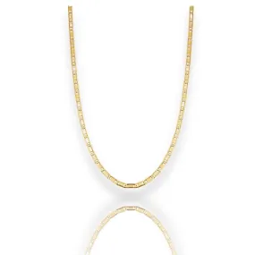 2mm wide valentino chain necklace in 14k solid gold