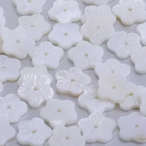 8mm Mother Pearl Shell White Natural Pearl Unique Shape Shell Flower Beads central hole 1mm diy beautiful jewelry 10pcs