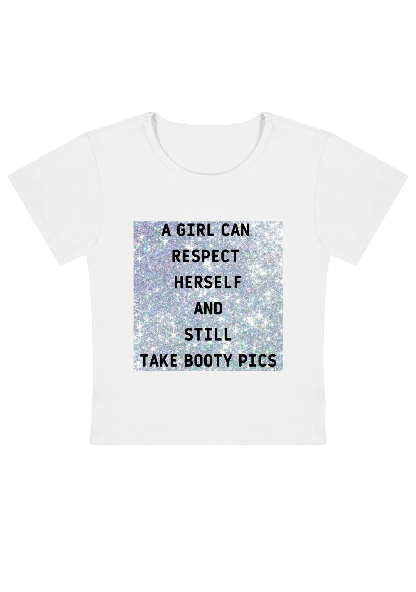 A Girl Can Respect Herself Y2K Baby Tee