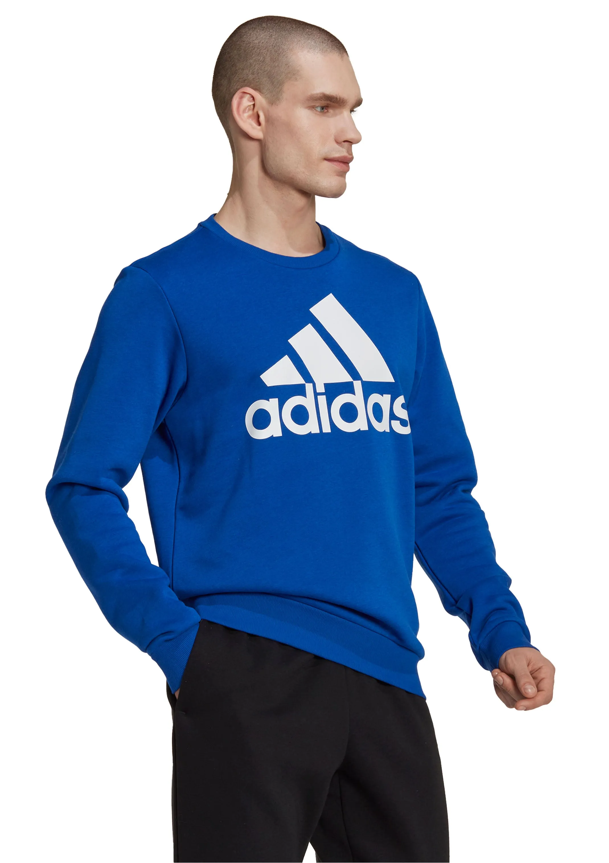 Adidas Mens Big Logo Sweatshirt Blue  HL2299