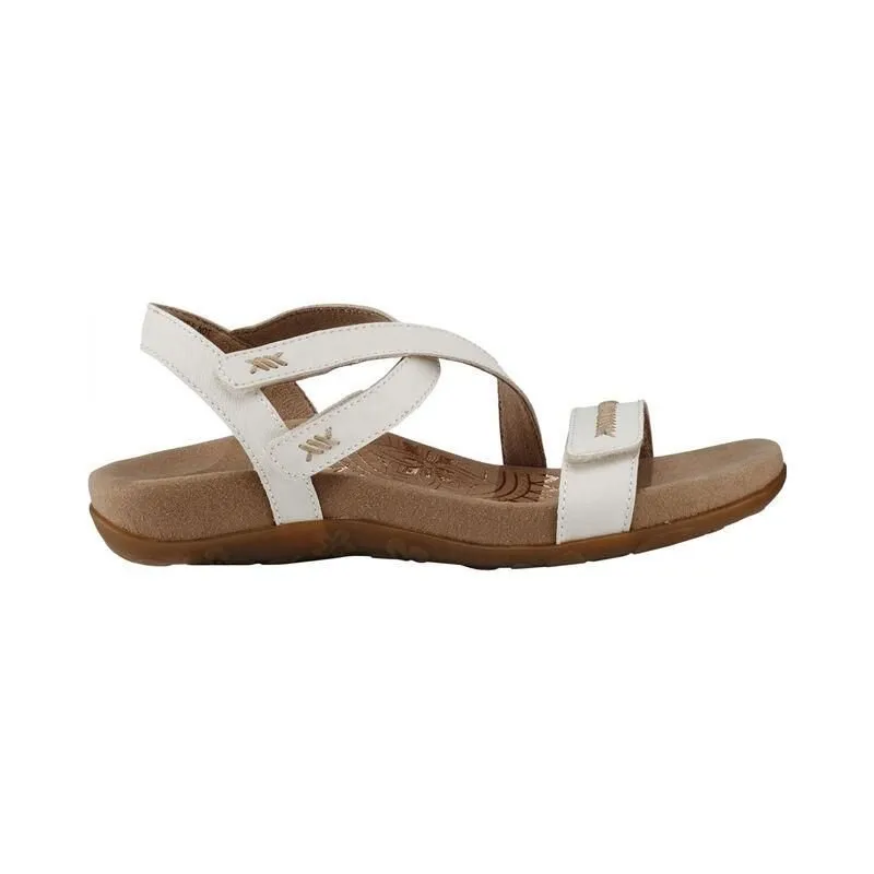 Aetrex Gabby Adjustable Quarter Strap Sandal White