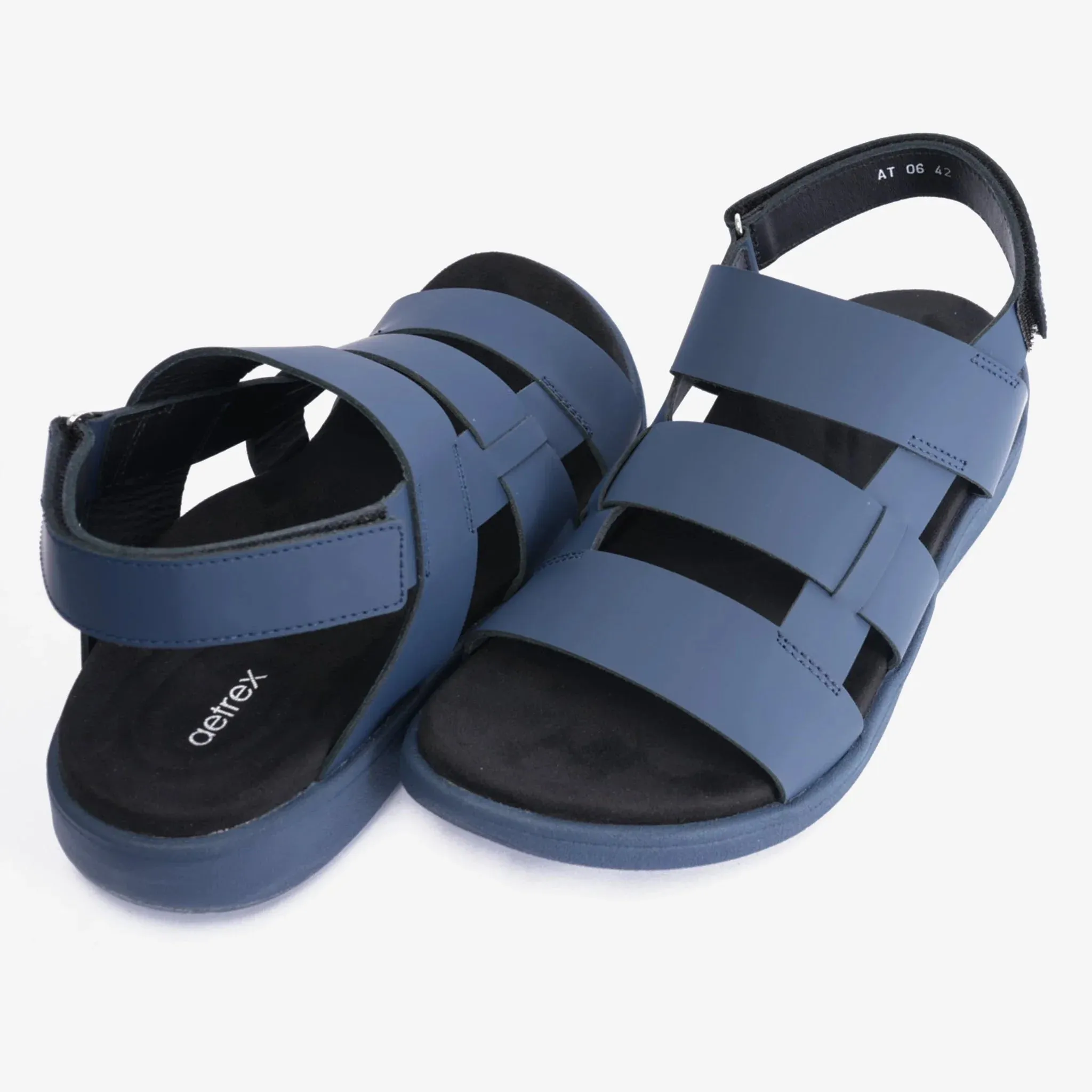 Aetrex White Gladiator Sandals Navy