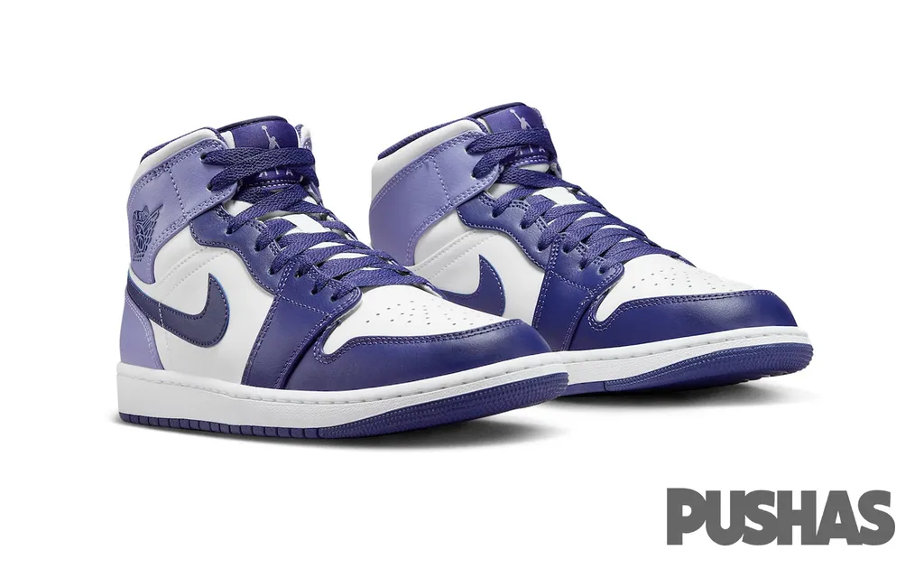 Air Jordan 1 Mid Blueberry sneakers.