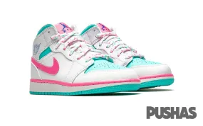 Air Jordan 1 Mid White Pink Green Soar GS 2020 - Buy Now