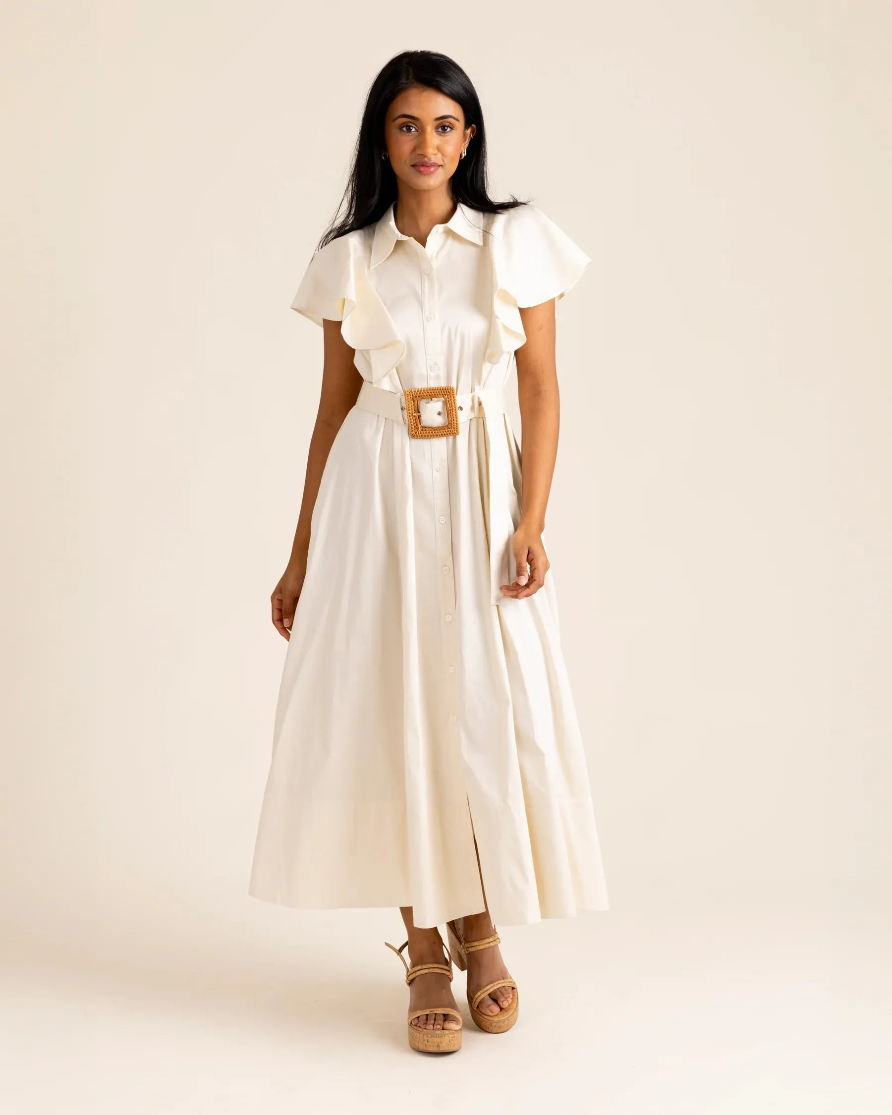 Alden Adair Rose Dress - Ivory