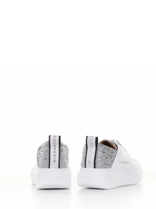 Alexander Smith Wembley Sneaker In Leather And Rhinestones