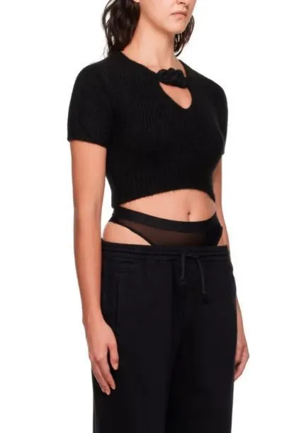 Alexander Wang  |Casual Style V-Neck Plain Short Sleeves V-neck & Crew neck