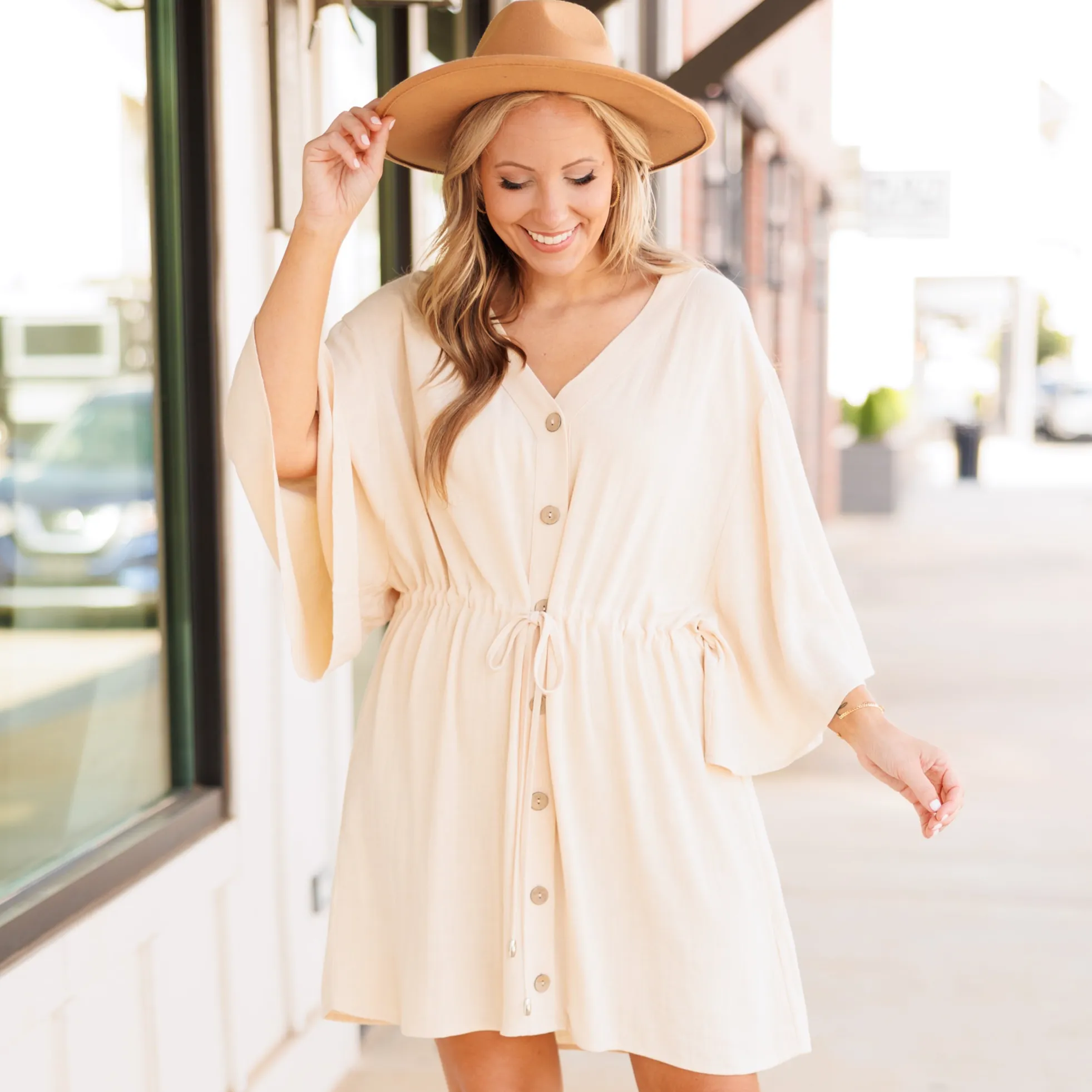 All Season Long Dress, Oatmeal