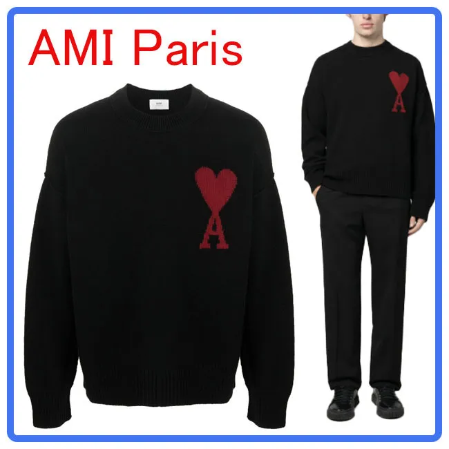 AMI PARIS  |Crew Neck Casual Style Wool Long Sleeves Plain Logo