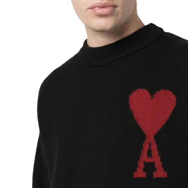 AMI PARIS  |Crew Neck Casual Style Wool Long Sleeves Plain Logo