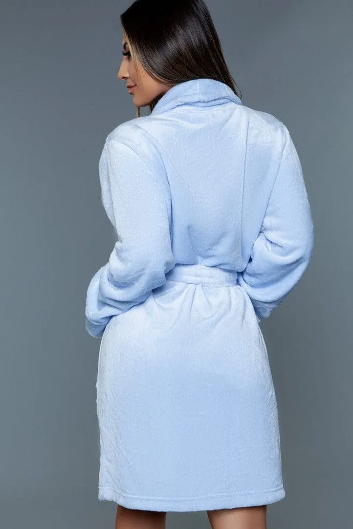 Baby Blue Mid-Length Push Robe