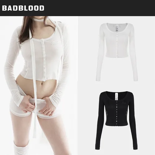 BADBLOOD  |Casual Style Street Style Elegant Style Logo Cardigans