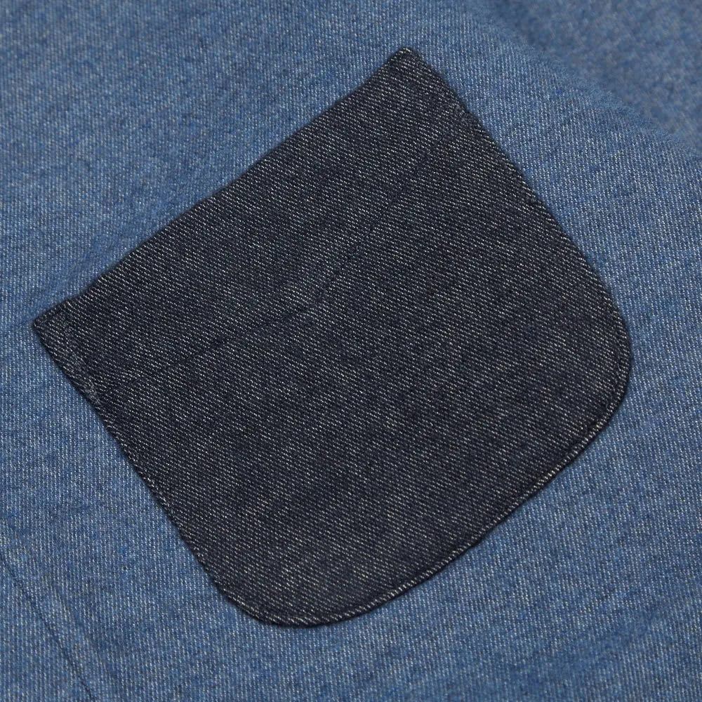 Band of Outsiders Contrast Pocket Heavy Wool ShirtIndigo