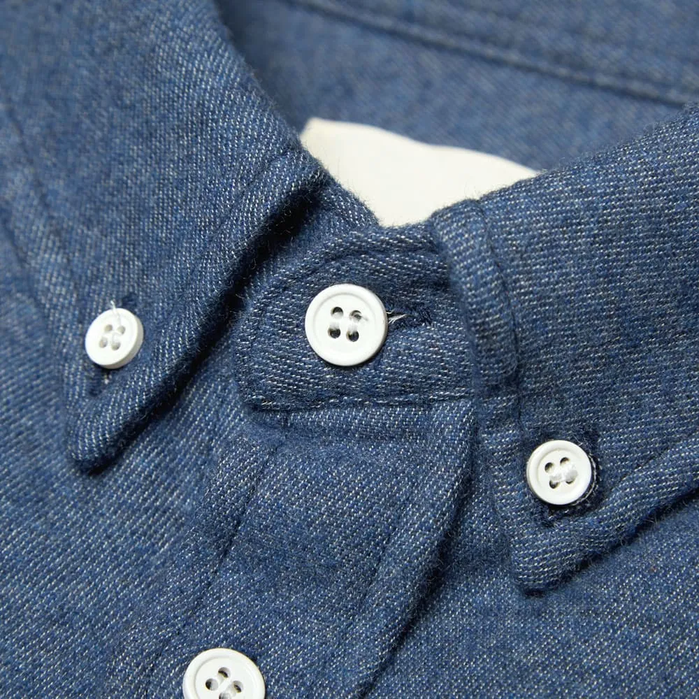 Band of Outsiders Contrast Pocket Heavy Wool ShirtIndigo