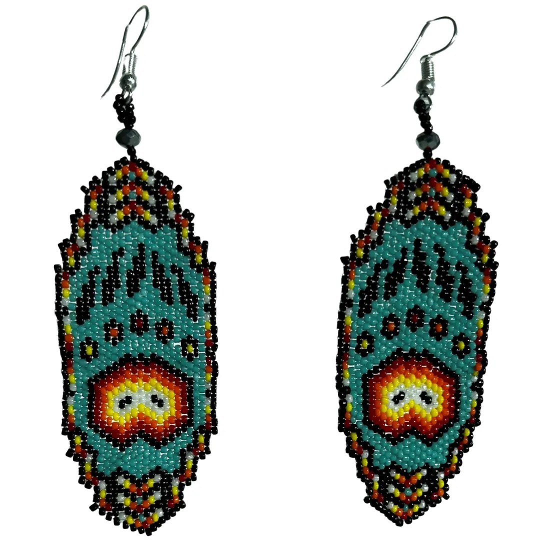 Bear Paw Long Beaded Earrings