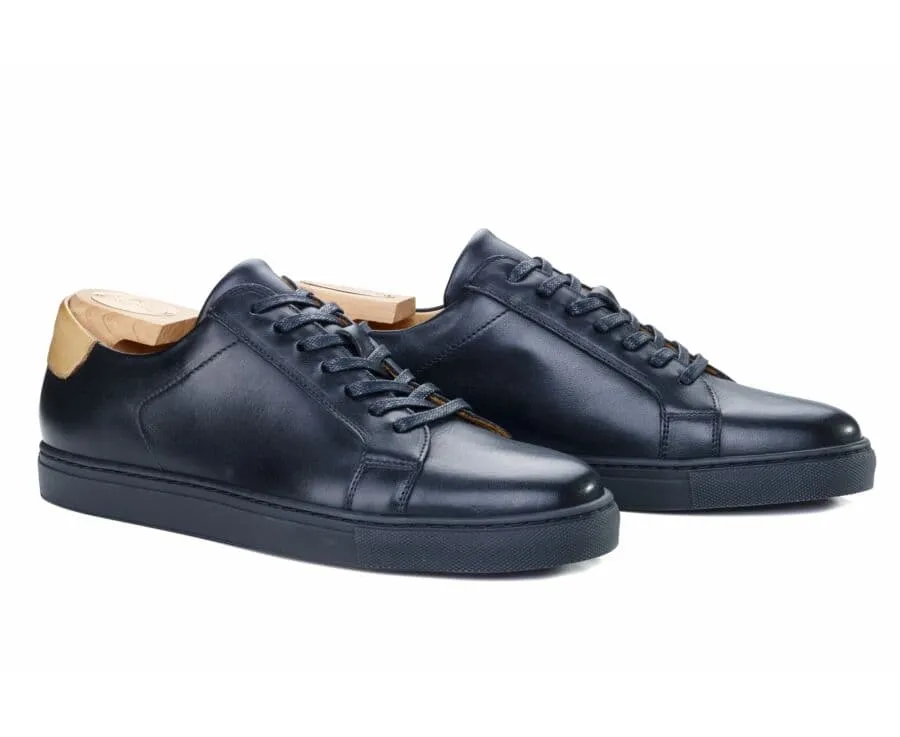 Black Men's leather Trainers - INGLEWOOD