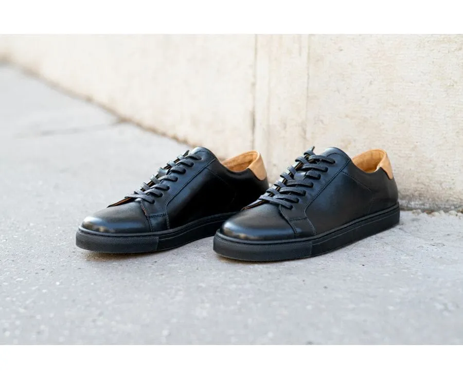 Black Men's leather Trainers - INGLEWOOD