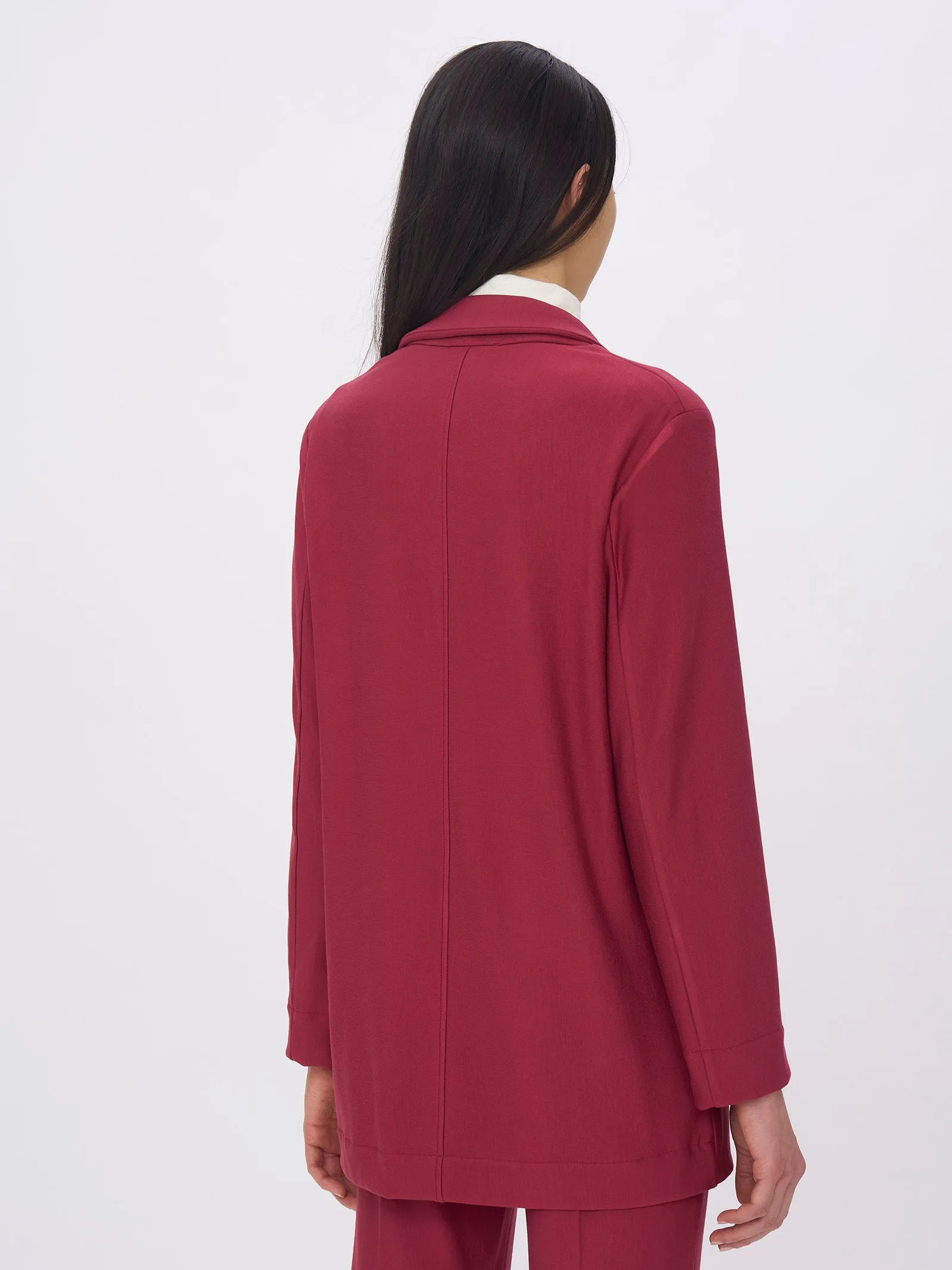 Blazer destrutturato in in Eco Techno Fleece - Tibetan Red