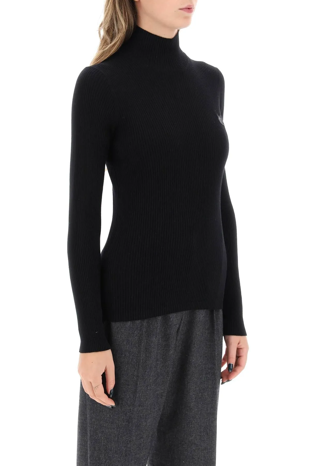 Bold Fox Head Turtleneck Sweater