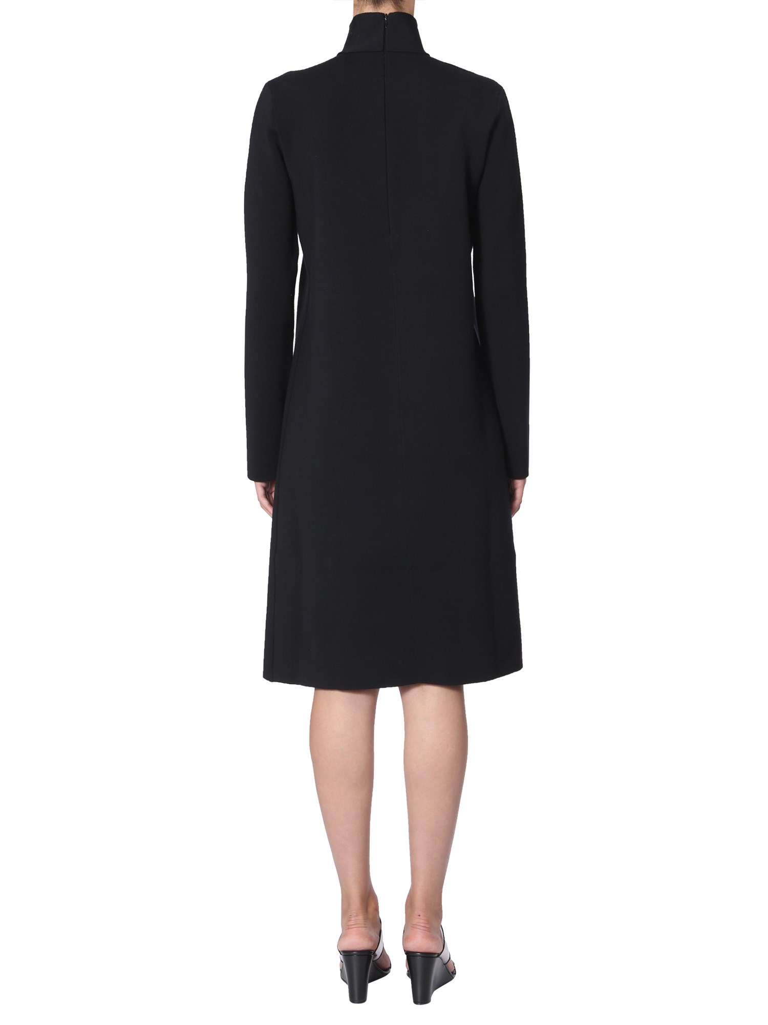 BOTTEGA VENETA    HIGH NECK WOOL AND VISCOSE DRESS