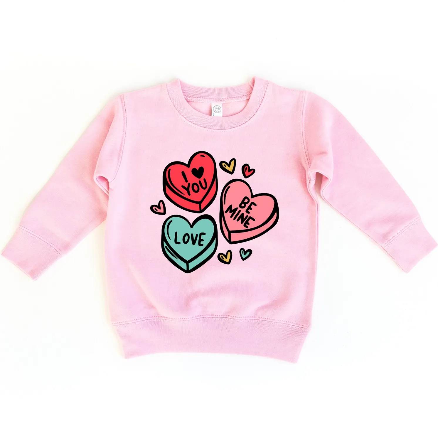 Candy Hearts Sweatshirt / Teal or Pink