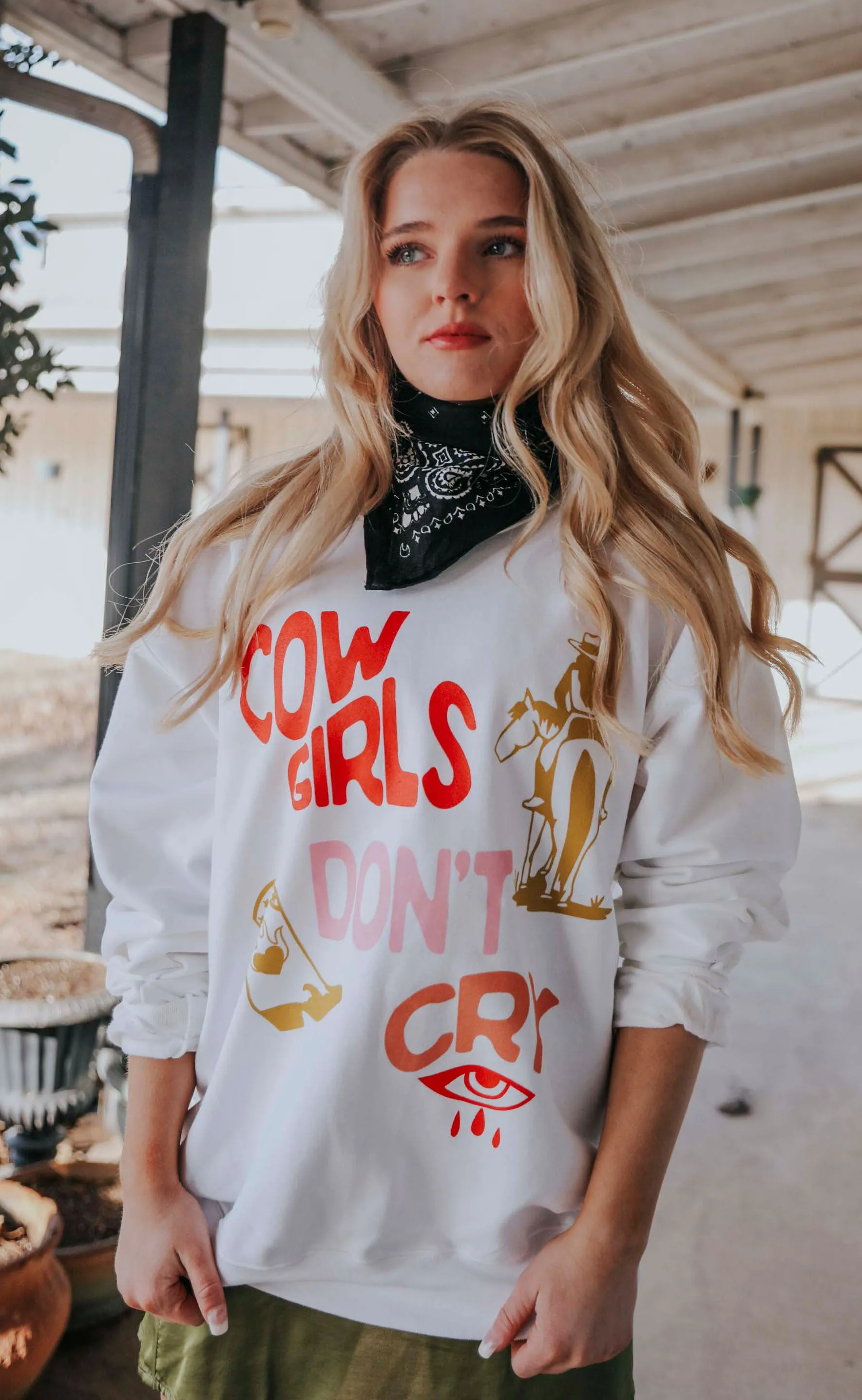 Charlie Southern Cowgirls Don't Cry Sweatshirt | Shop Now