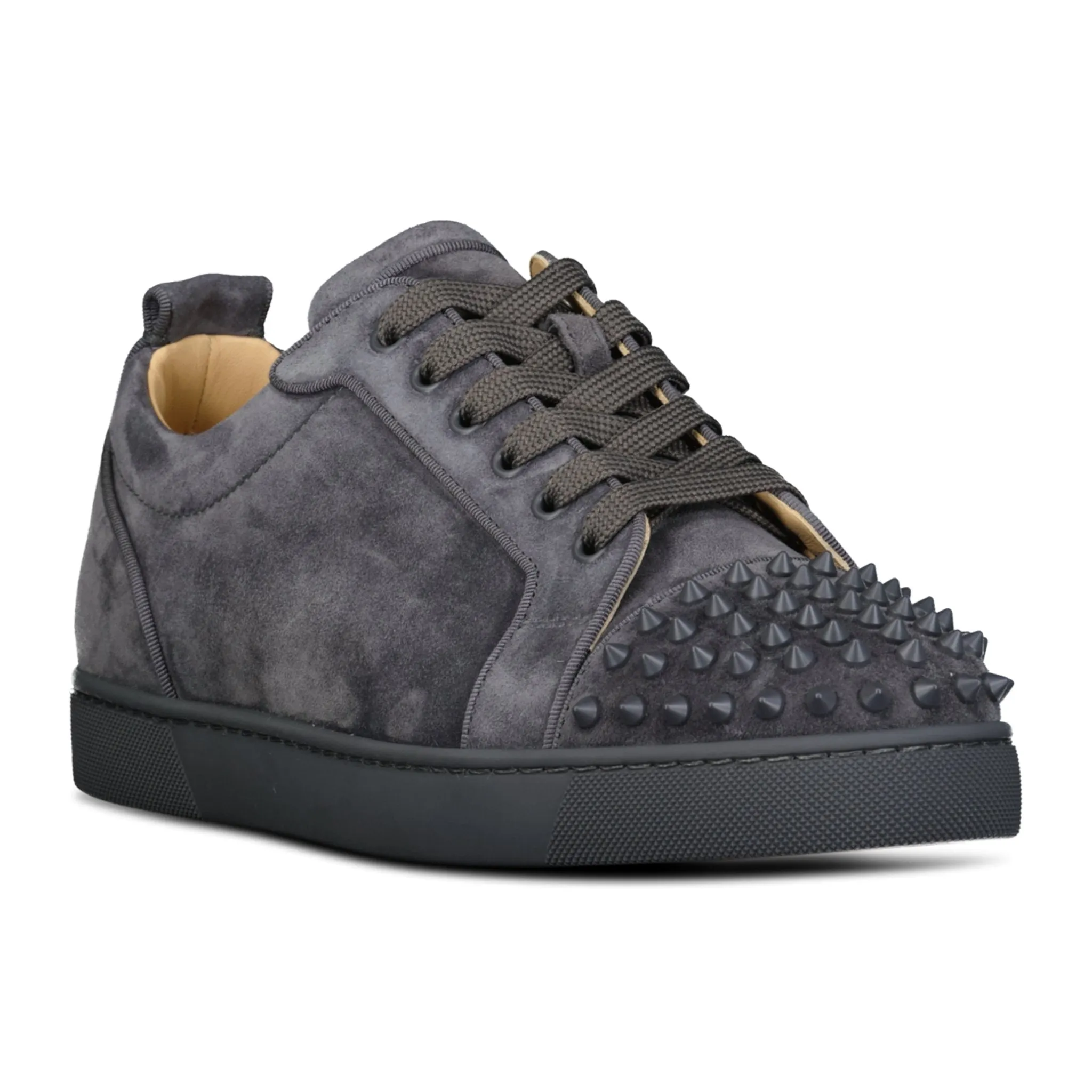 Christian Louboutin gray Junior Spikes Orlato sneakers.