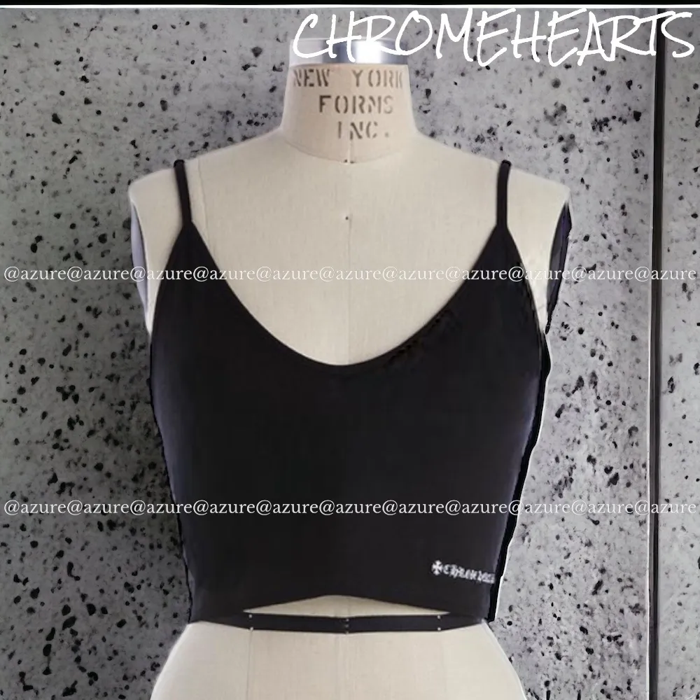 CHROME HEARTS  |Short Casual Style Sleeveless Logo Tanks & Camisoles