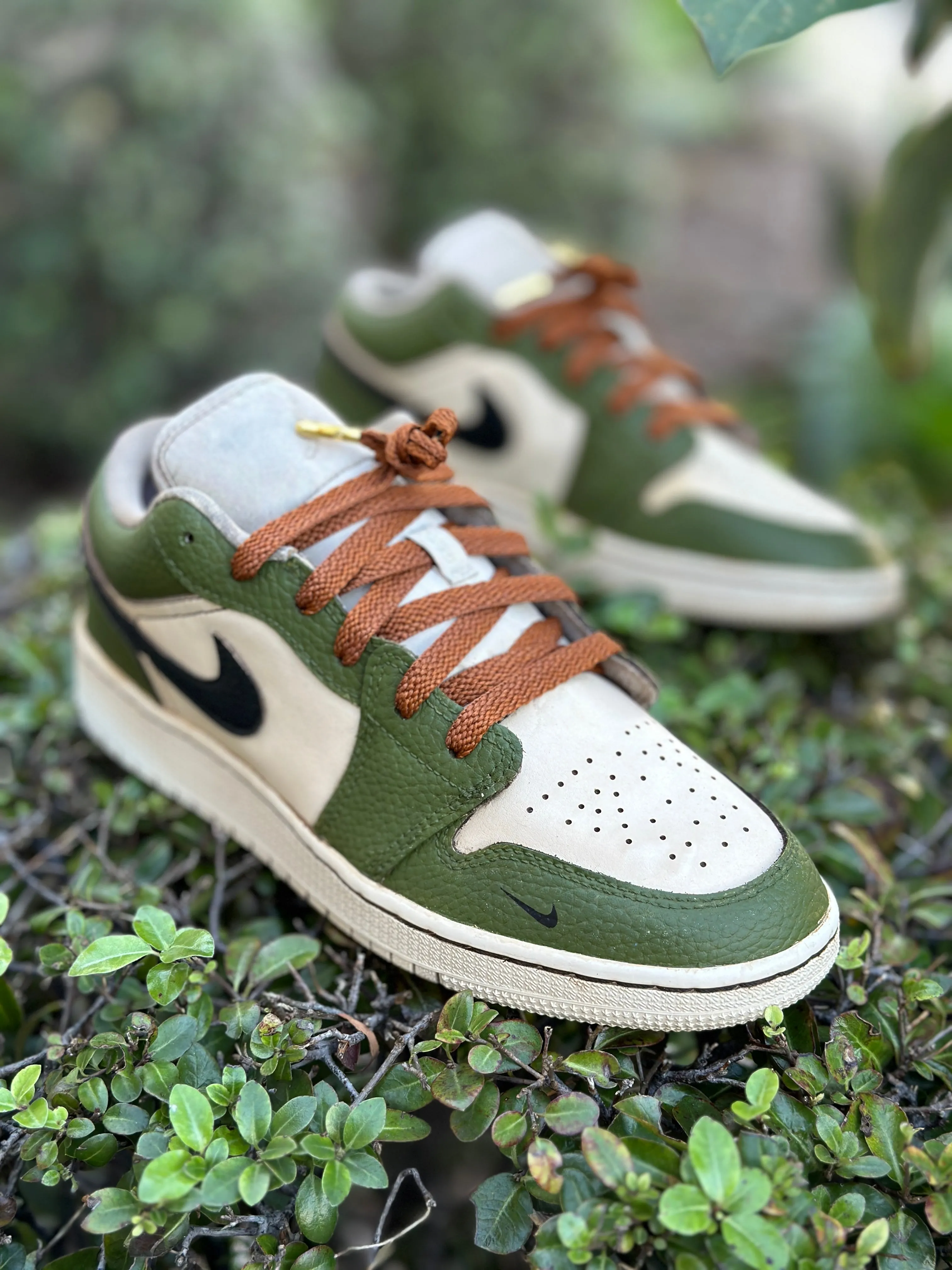 Coffee Dyed Jordan 1 Low Sneakers