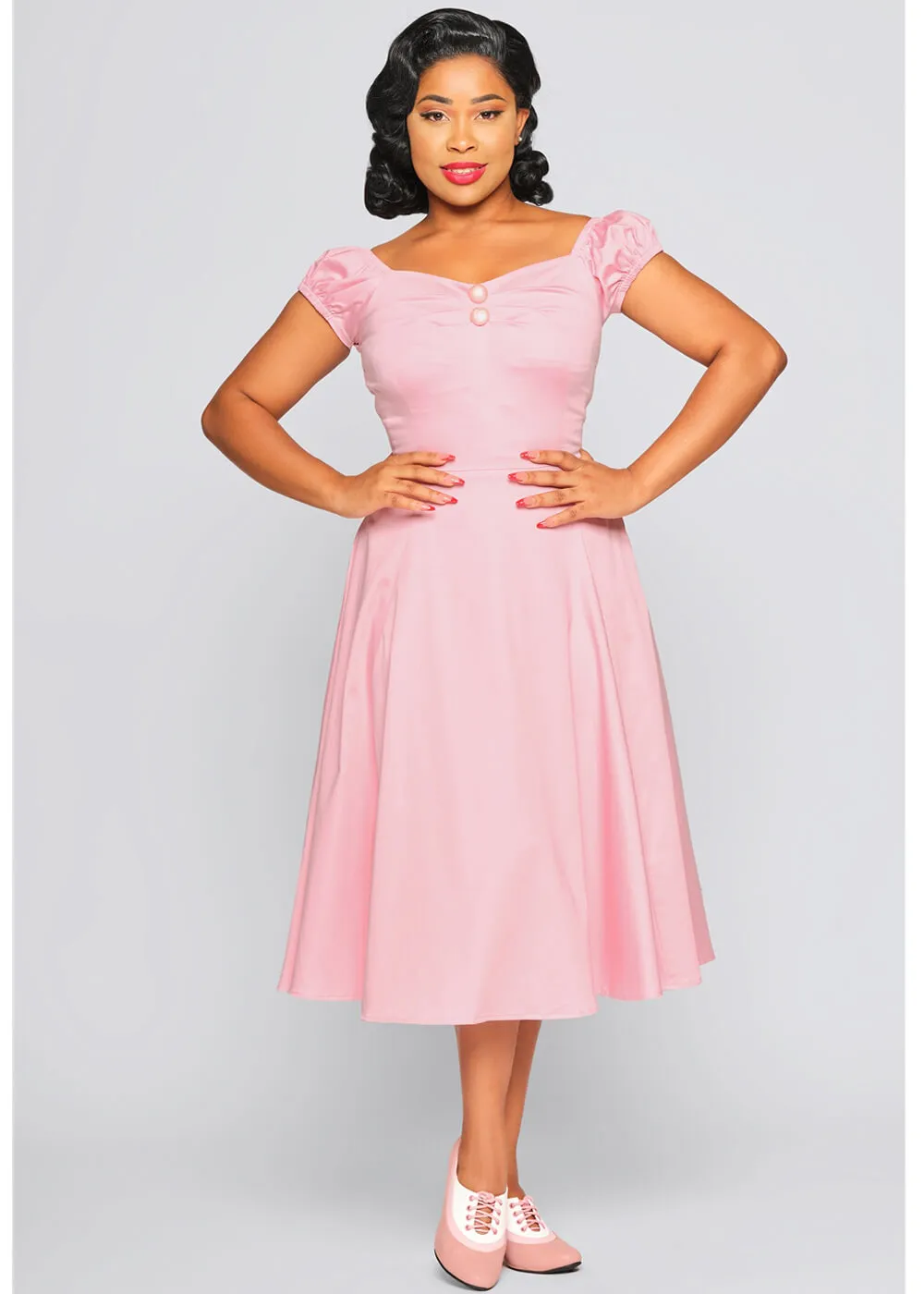 Collectif Dolores 50's Swing Dress Pink