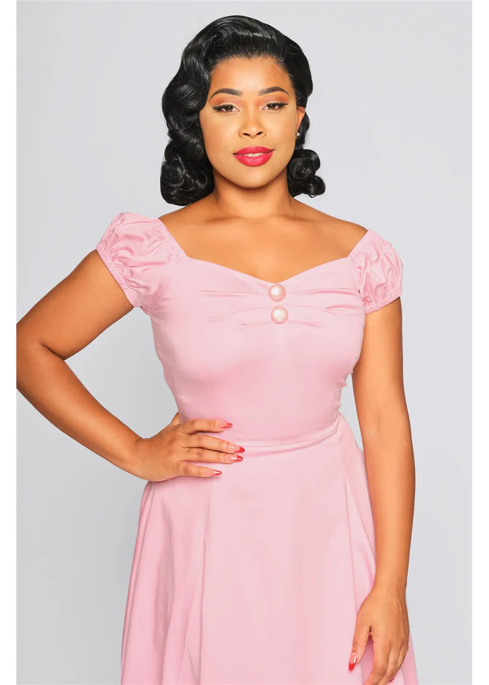 Collectif Dolores 50's Swing Dress Pink