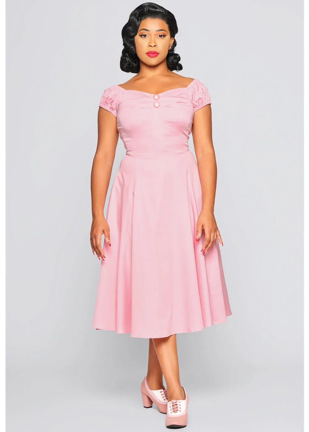 Collectif Dolores 50's Swing Dress Pink