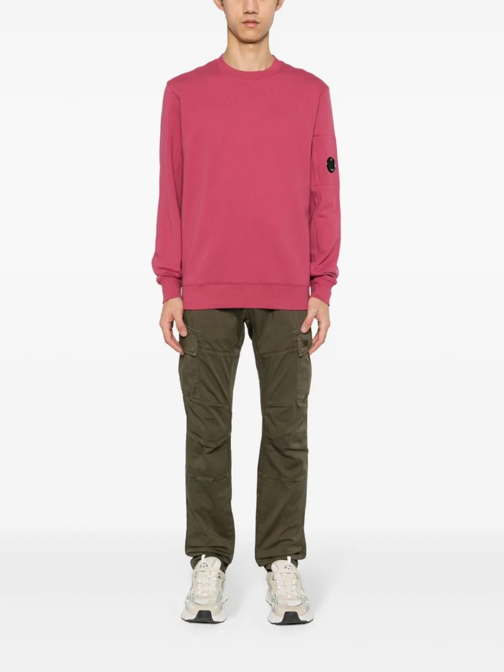 CP Company Sweat Diagonal raised fleece Red bud