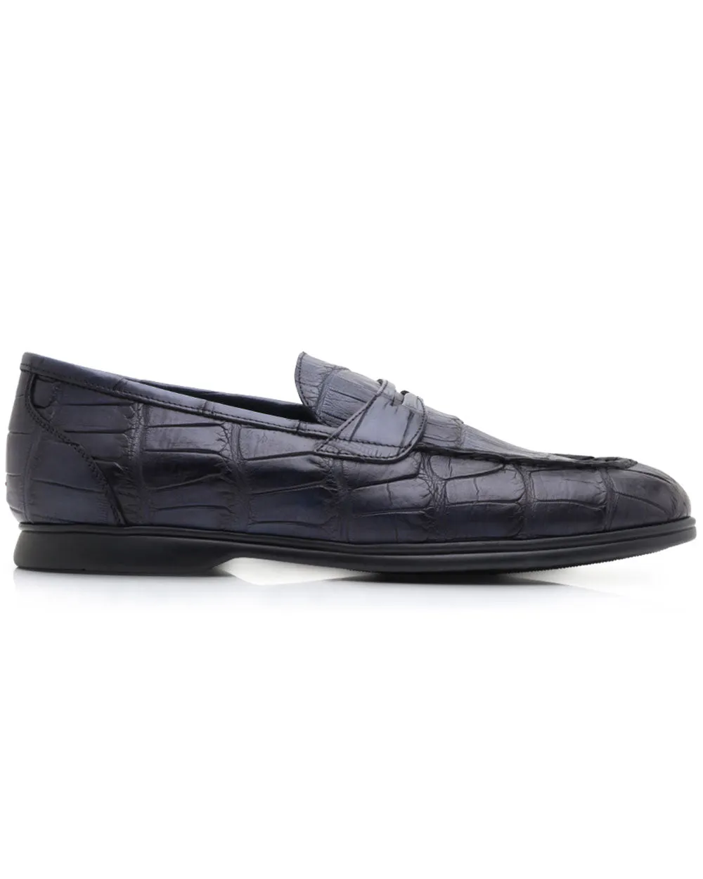 Crocodile Casual Loafer in Navy