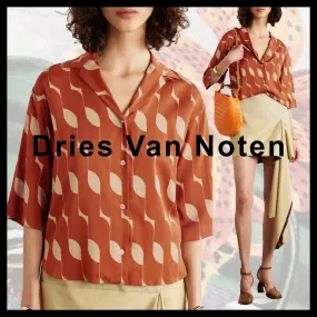 Dries Van Noten  |Casual Style Silk Short Sleeves Elegant Style