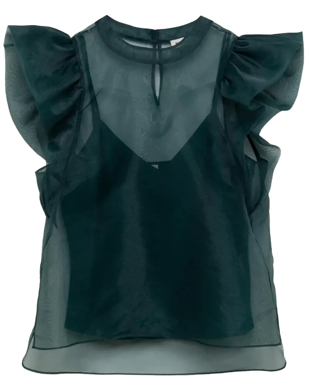 Emerald Corina Ruffle Sleeve Crewneck Top