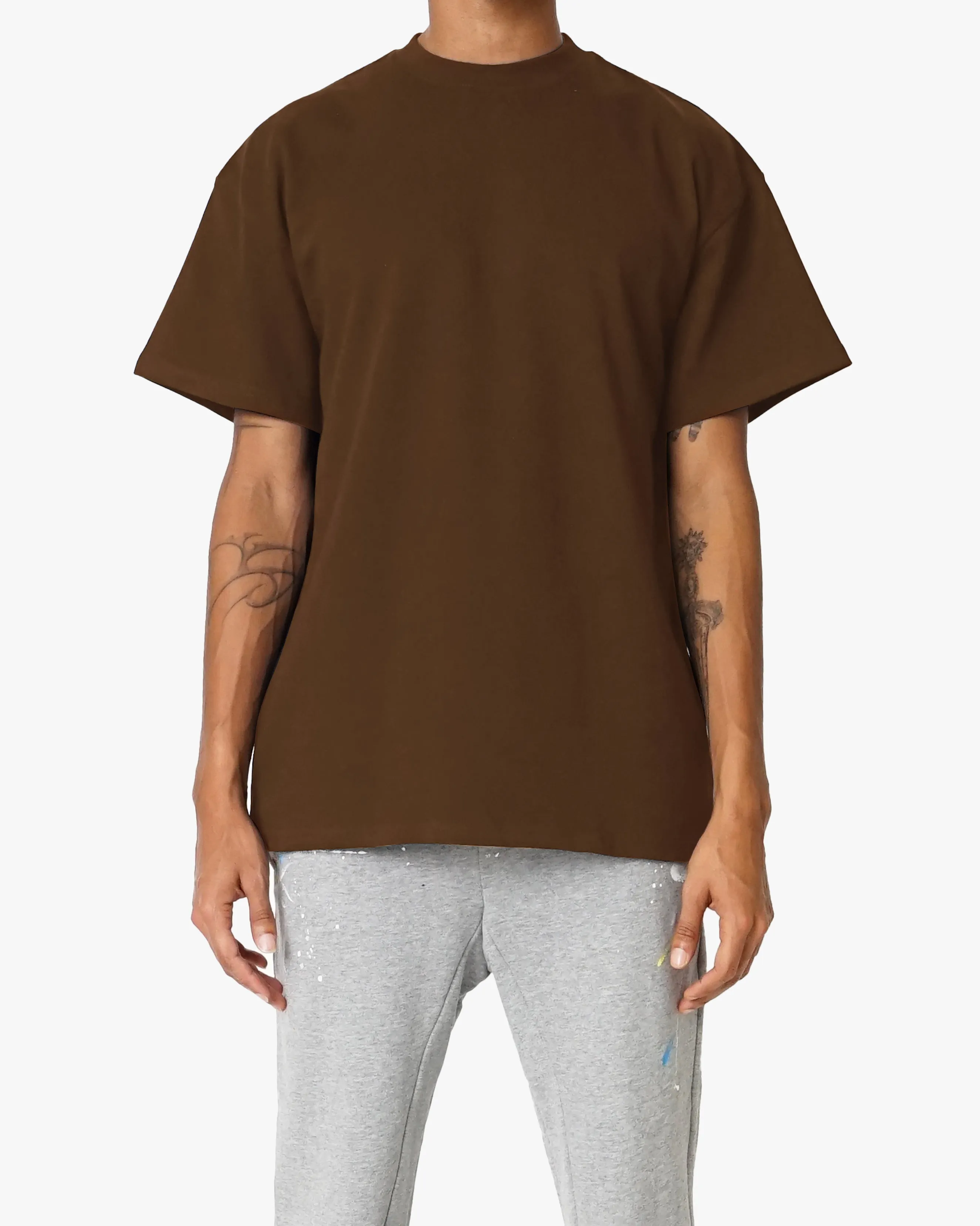 EPTM BIG N TALL PERFECT BOXY TEE-BROWN