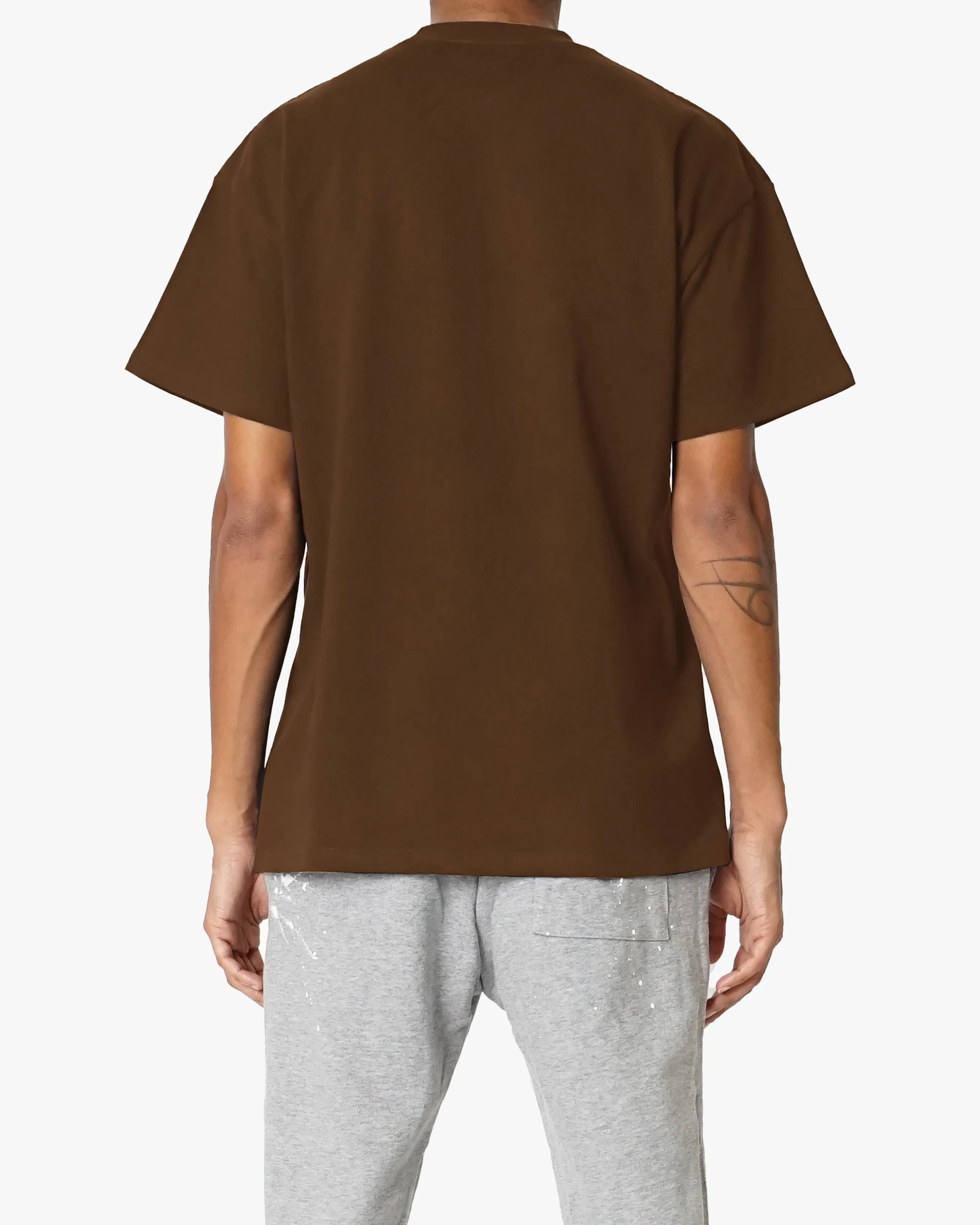 EPTM BIG N TALL PERFECT BOXY TEE-BROWN