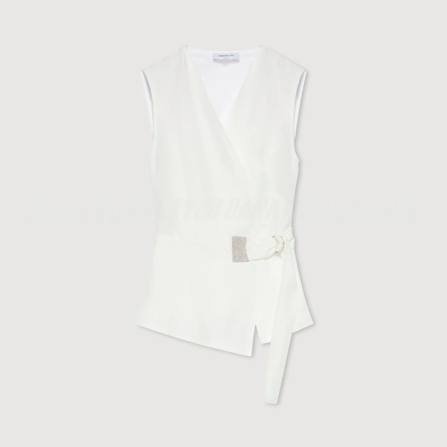 FABIANA FILIPPI  |Casual Style Linen Blended Fabrics Sleeveless V-Neck Plain