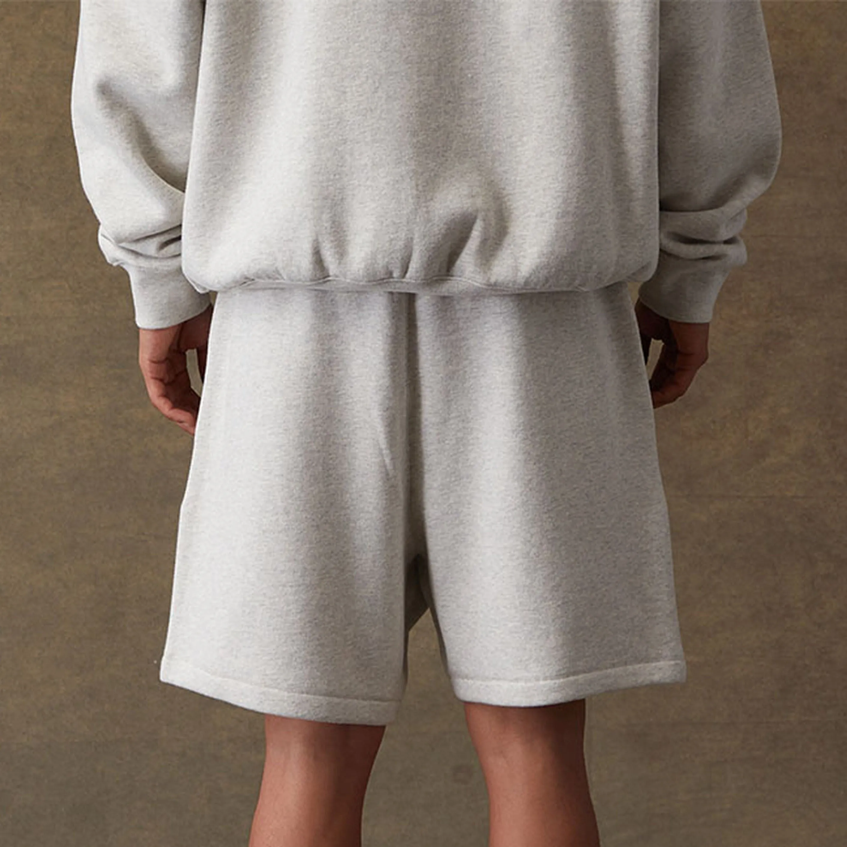 FEAR OF GOD Essentials Felt Logo Sweat Shorts Light Oatmeal