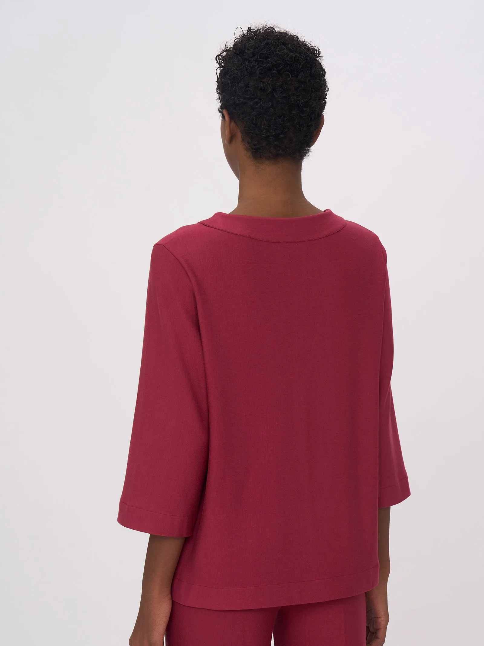 Felpa over con manica a 3/4 in Eco Techno Fleece - Tibetan Red