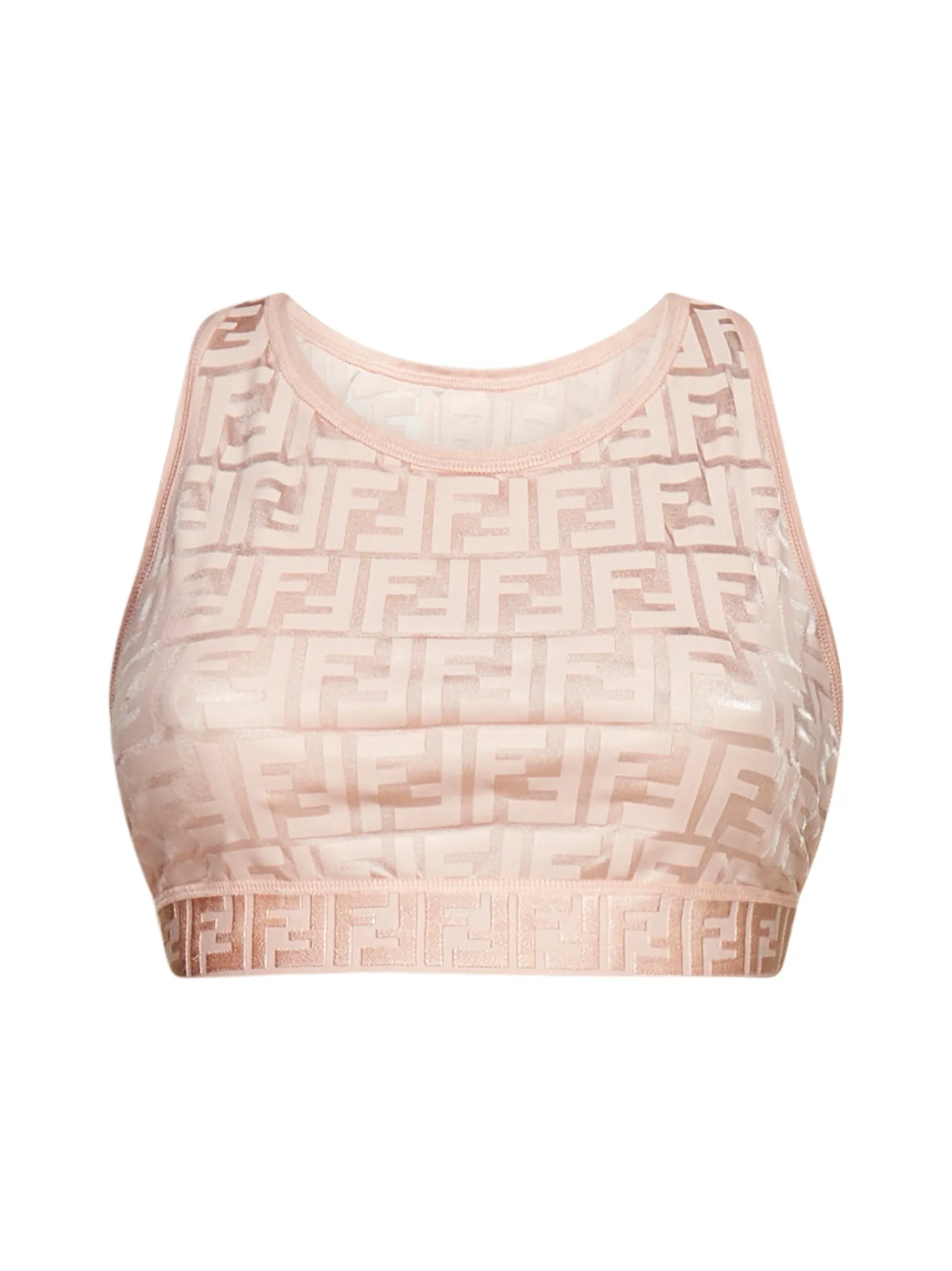 Fendi FF Motif Crewneck Cropped Top