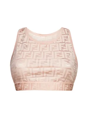 Fendi FF Motif Crewneck Cropped Top