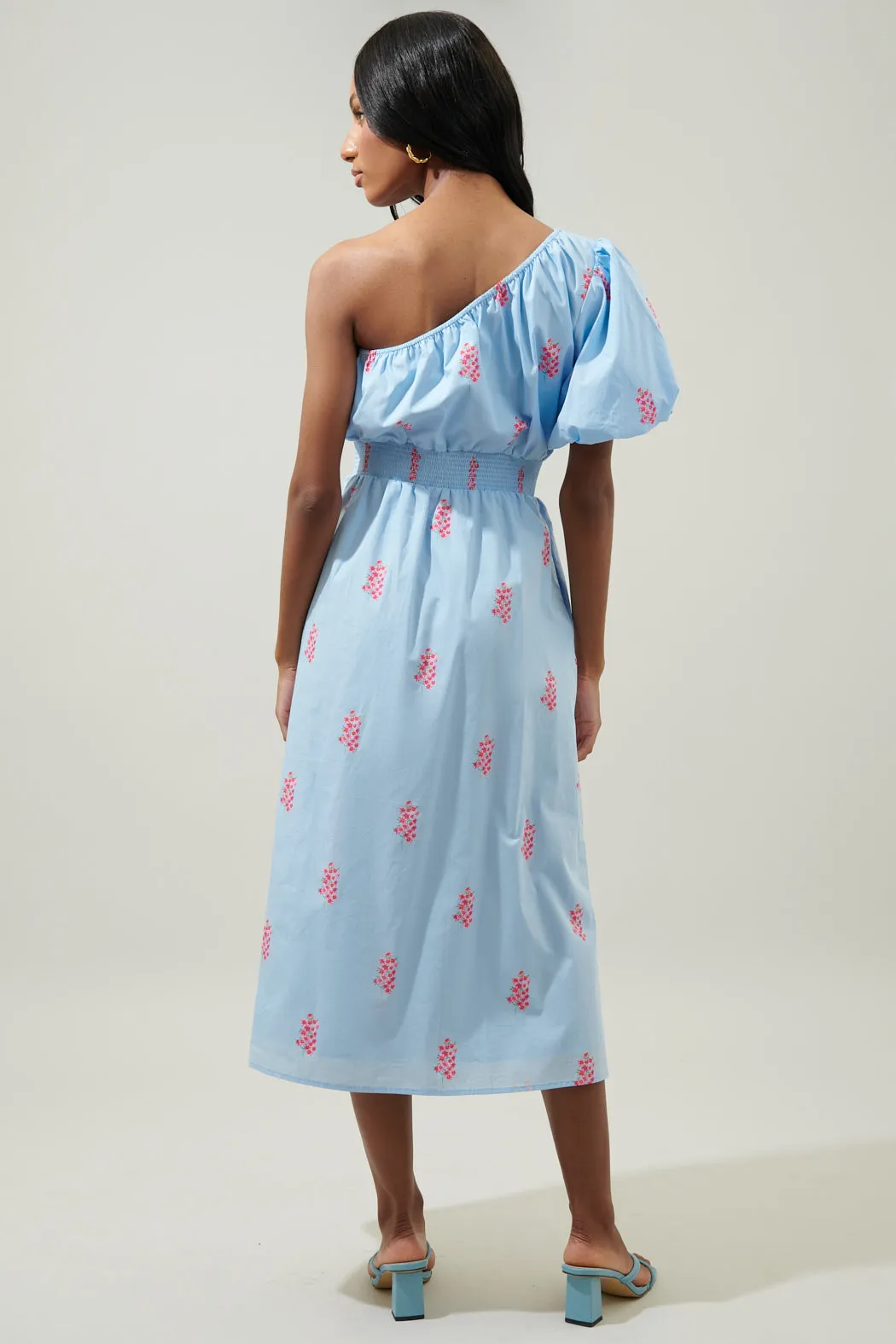 Gelato Floral Bridgette One Shoulder Midi Dress