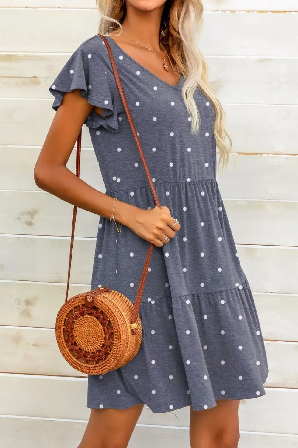 Girl Next Door Flutter Sleeve Dress