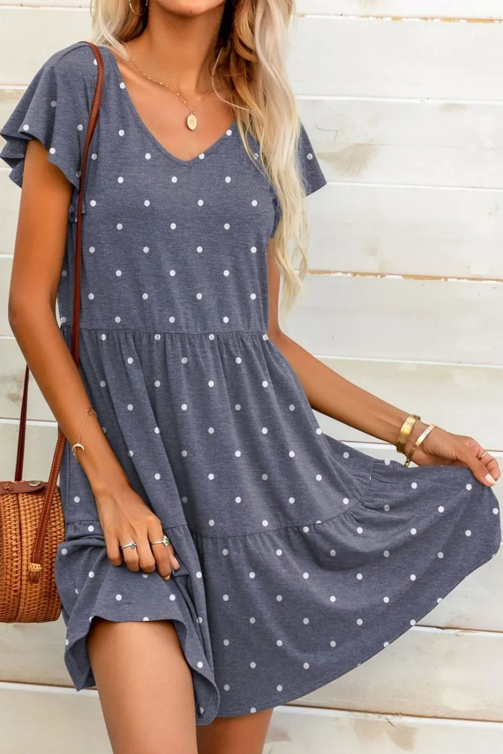 Girl Next Door Flutter Sleeve Dress