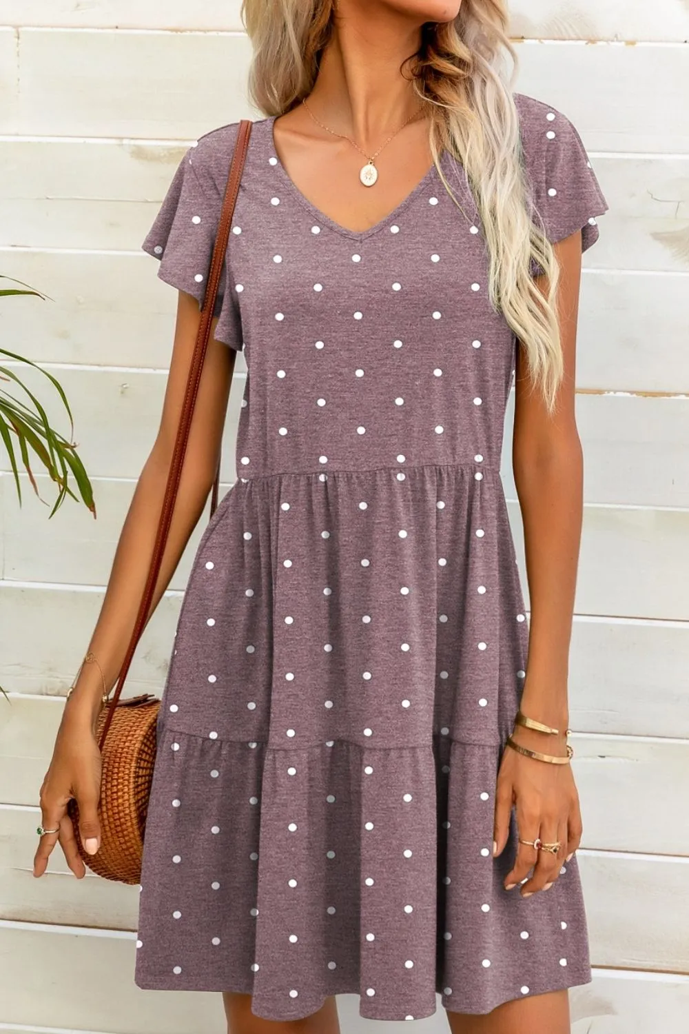 Girl Next Door Flutter Sleeve Dress